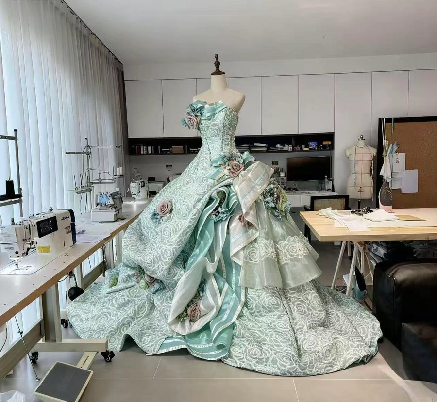 Lumièra atelier — mint green bespoke gown